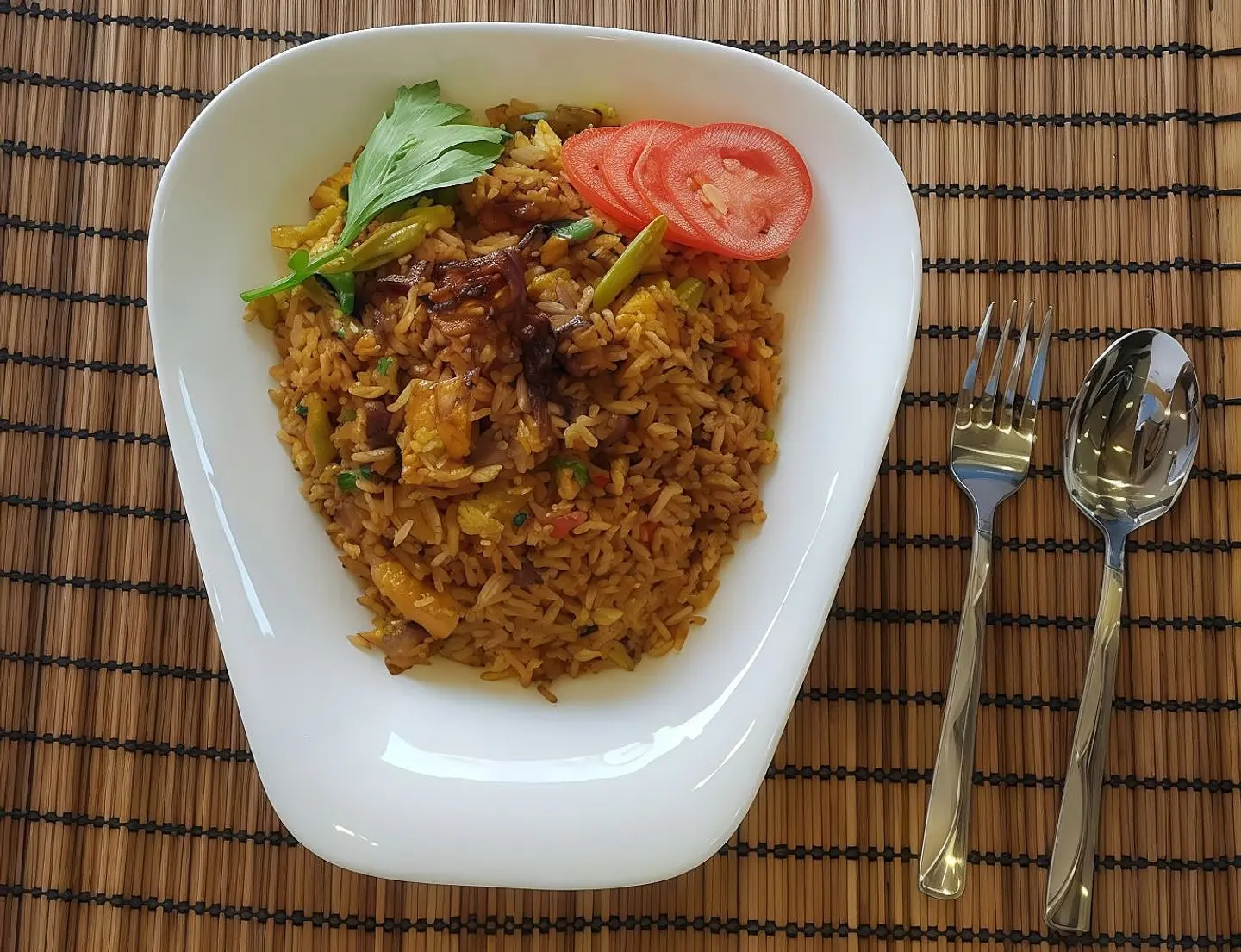 أرز مقلي مشكل