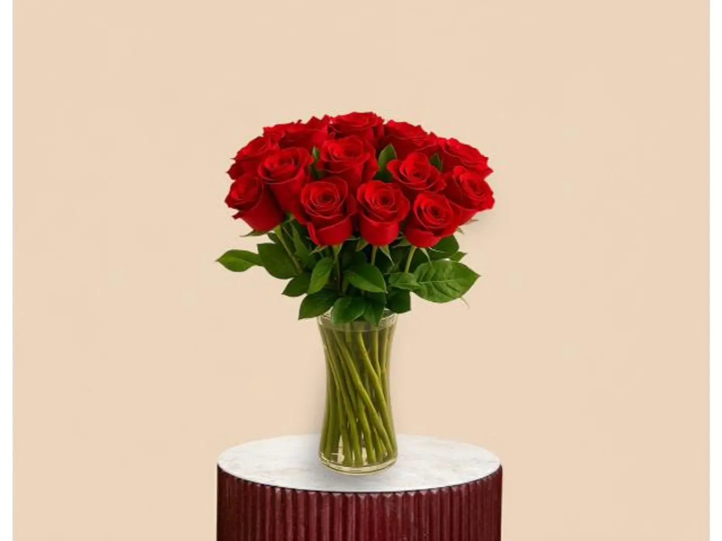 Elegant Red Rose Vase