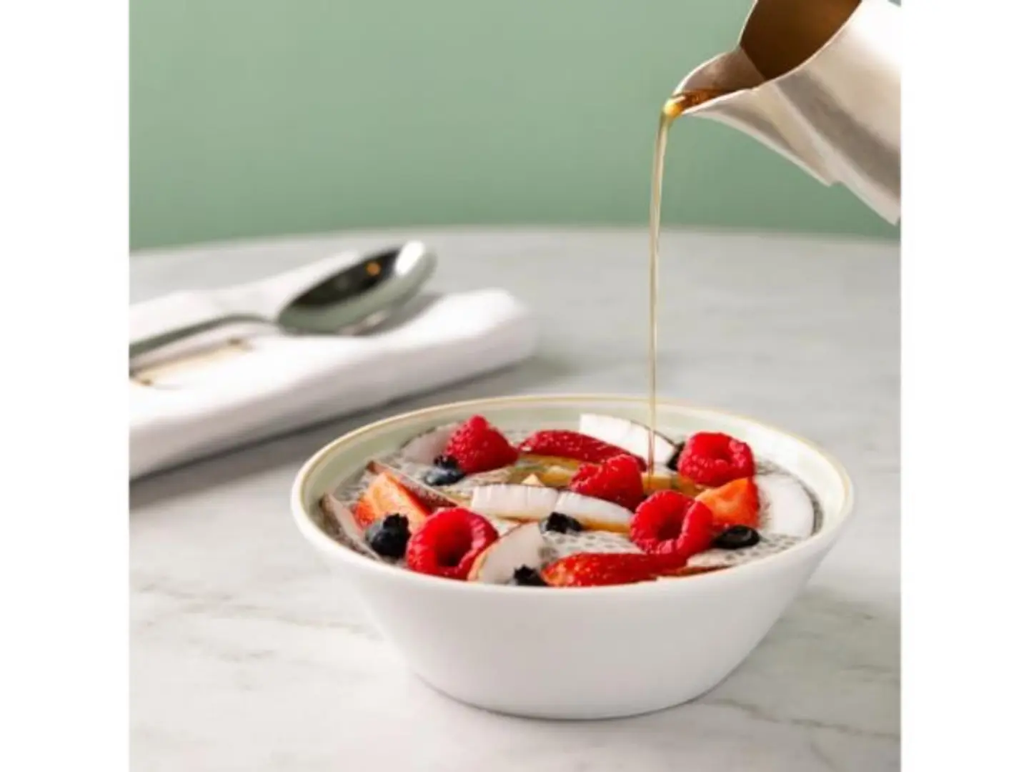 Chia Pudding With Red Fruits