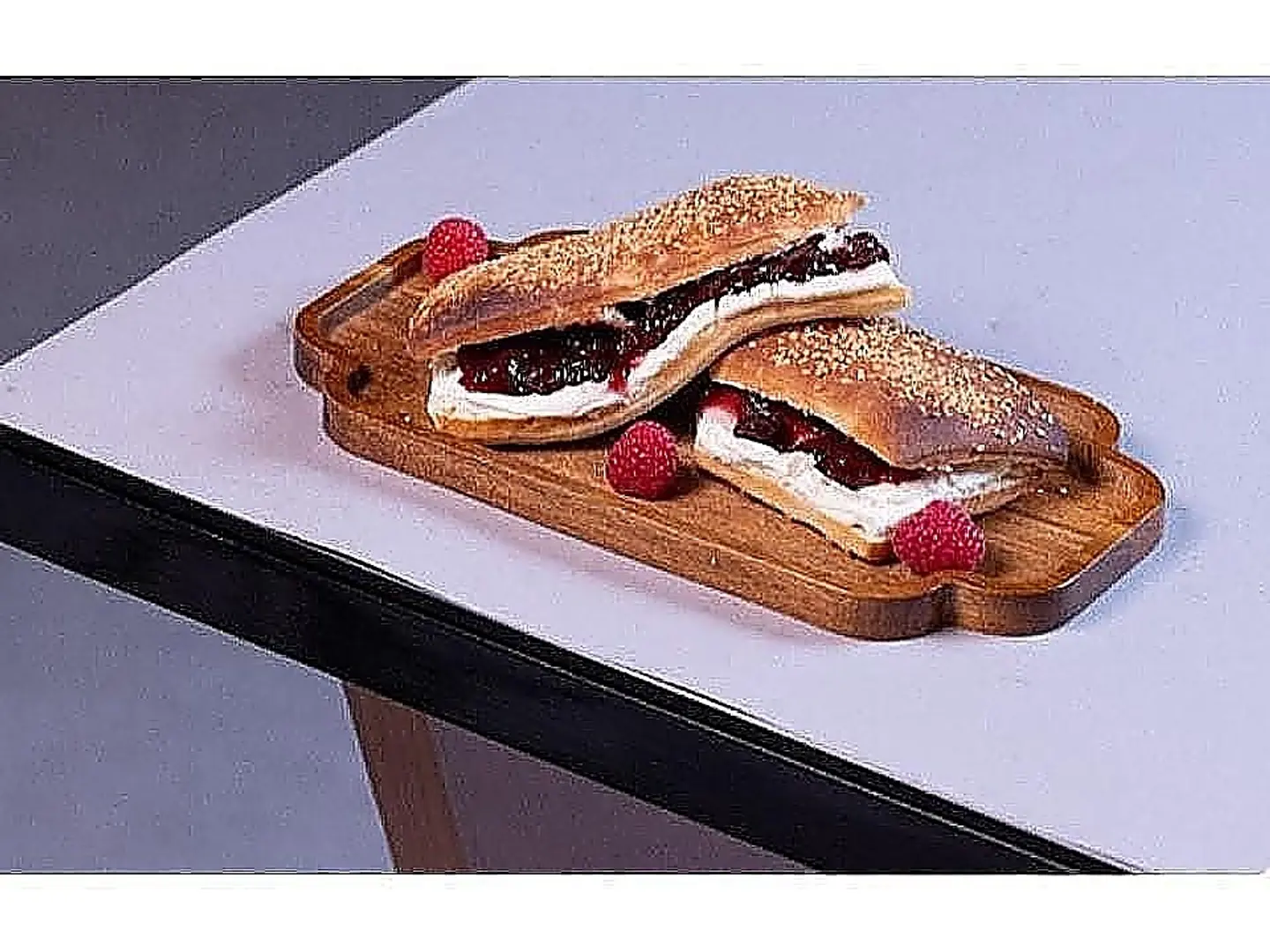 Kiri And Cherry Jam Sandwich