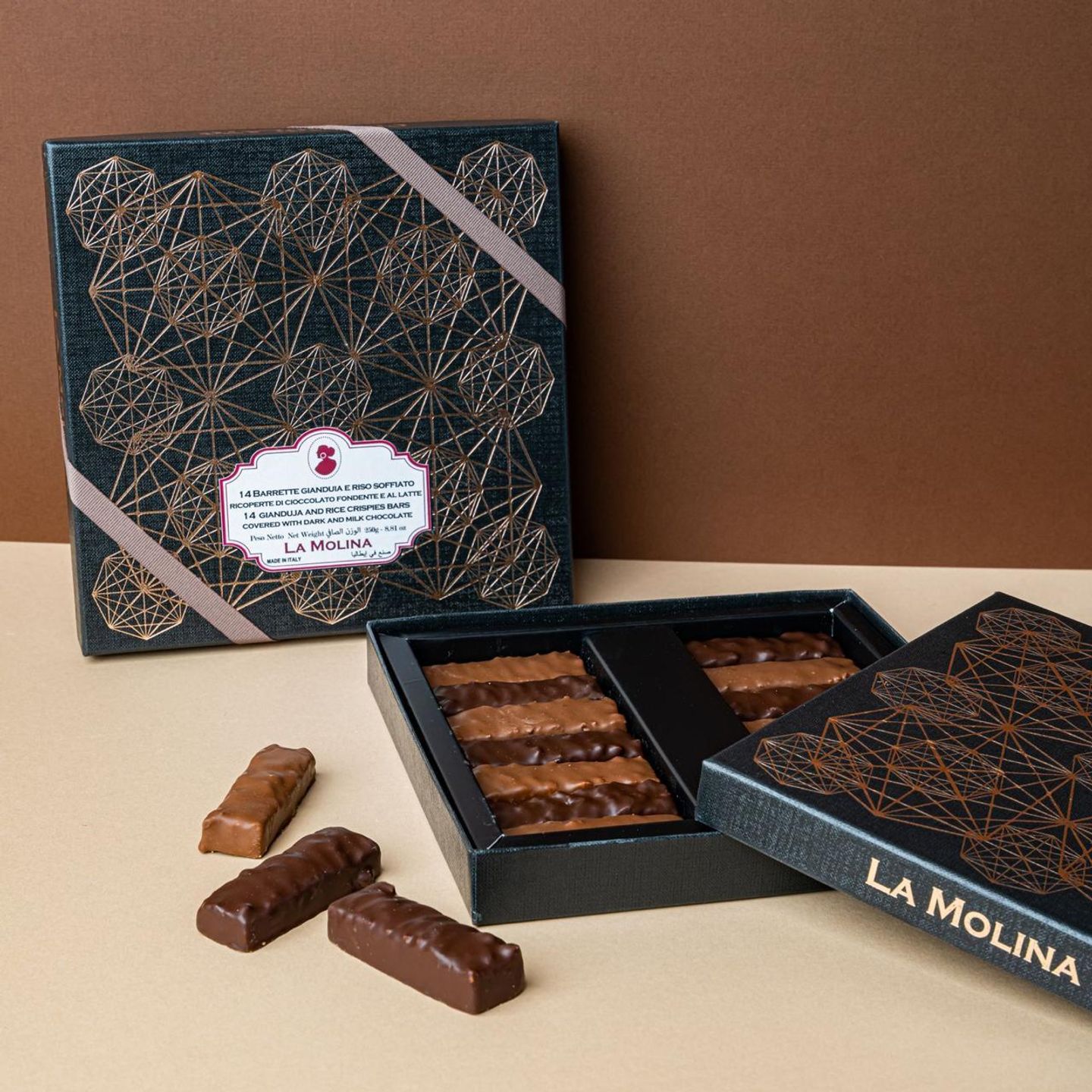 14 Gianduja And Rice Crispies Bars 250 G