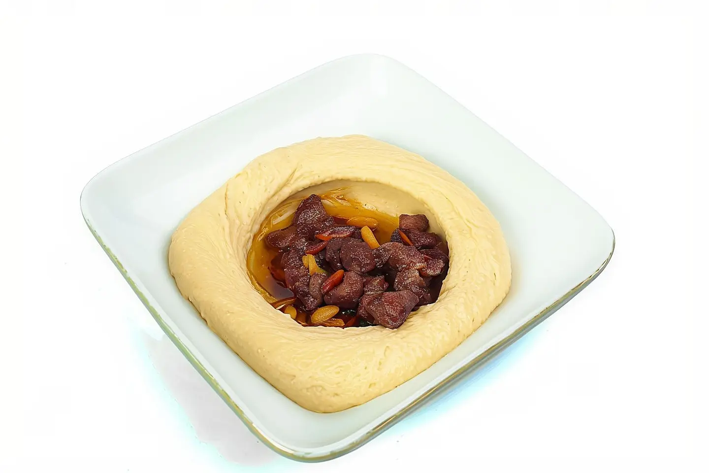 Hummus With Meat And Pine