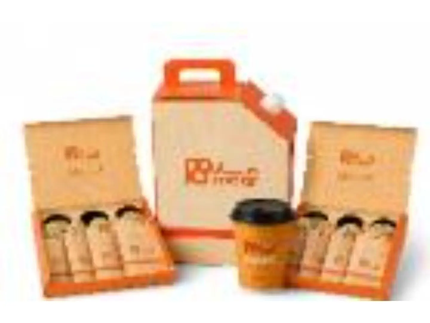 Two Boxes Of Pastries With A Box Of Tea Or Karak.