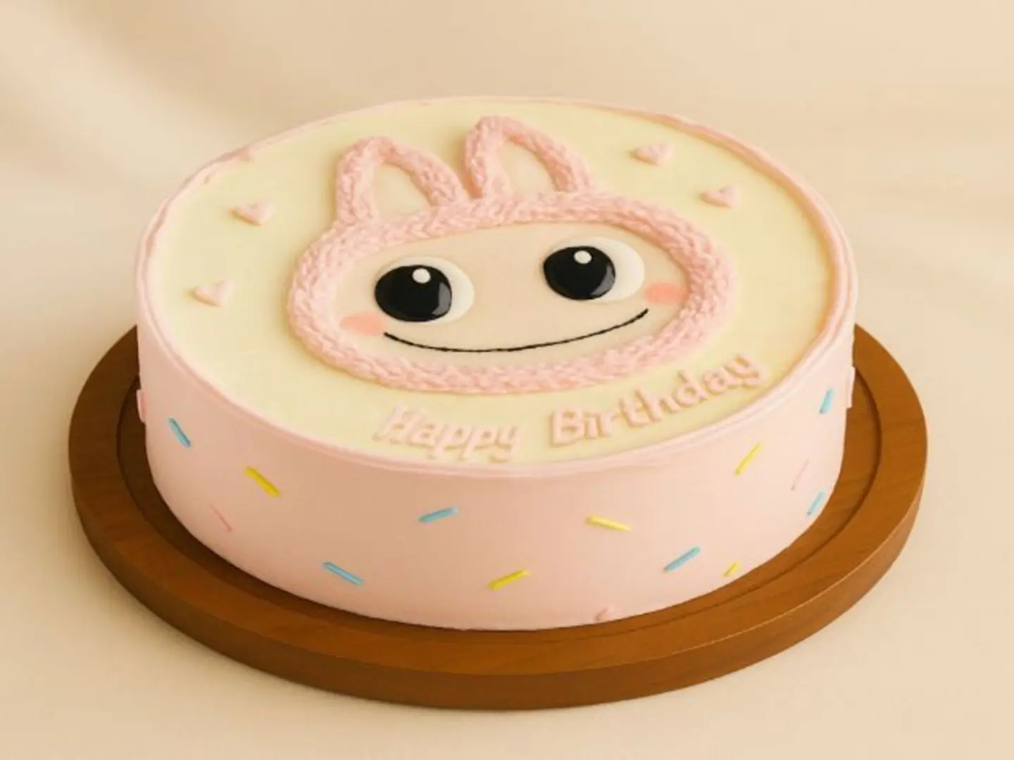 Pink Labubu Doll Cake 500g Red Velvet Birthday Gift For Her, Kids, Or Girls