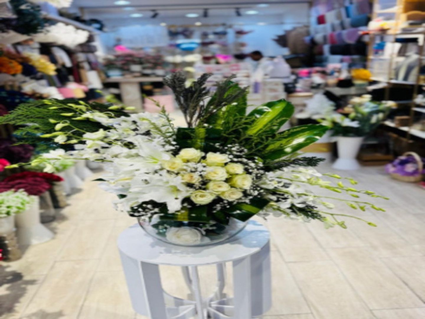 White Rose Vase 90