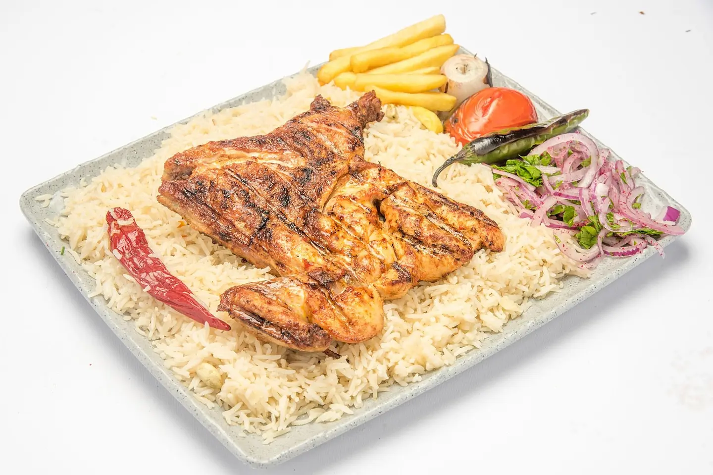 نص دجاج مع الأرز