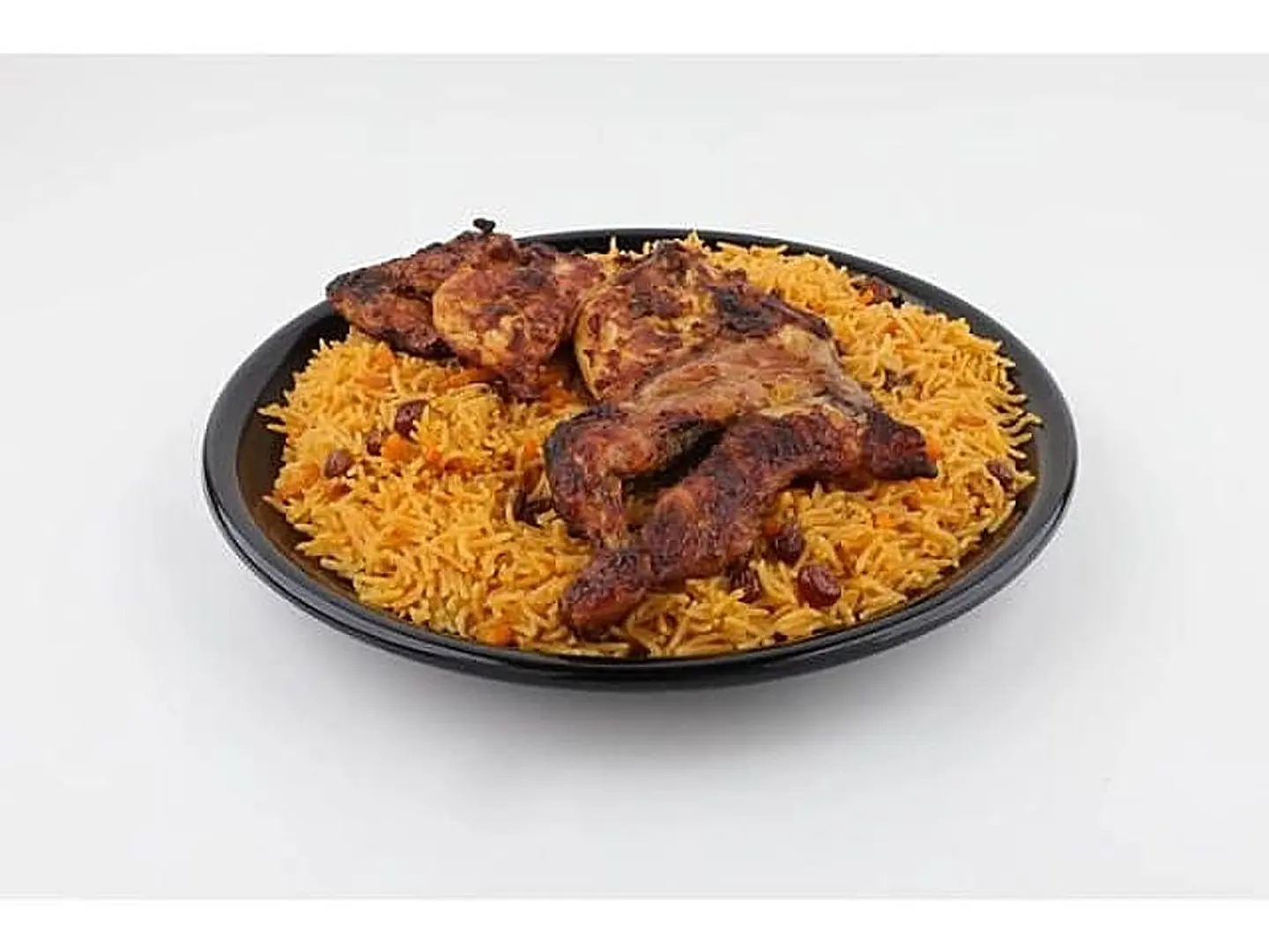 نصف على الفحم رز بخاري