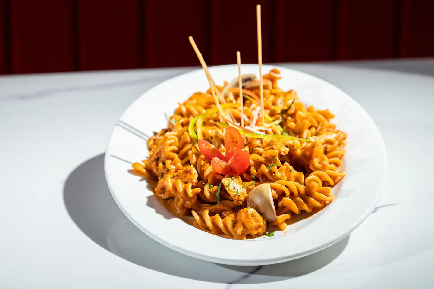 Chicken Pasta With Cream And Mix Sauce