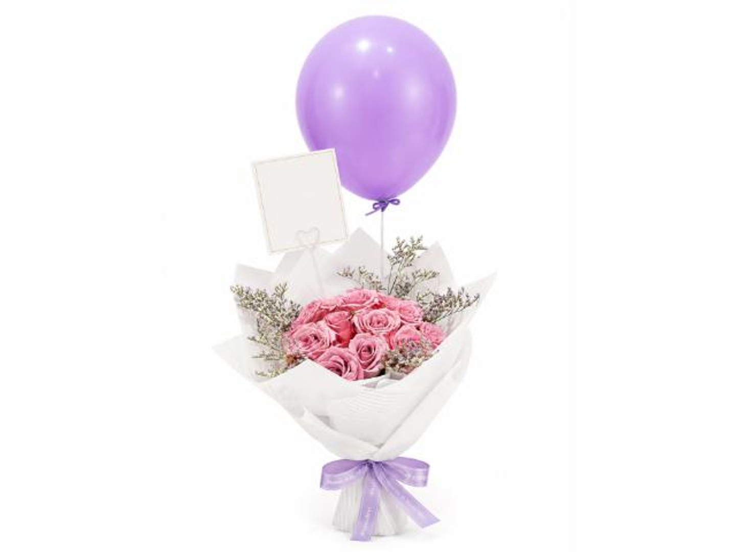 Lavender Of Love Bouquet With Balloon