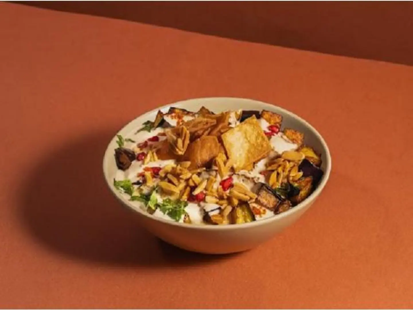 Eggplant Fatteh With Nuts