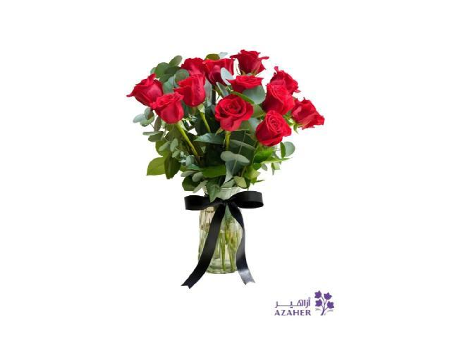 فازه ورد 12ورده مع الاكسسوارات