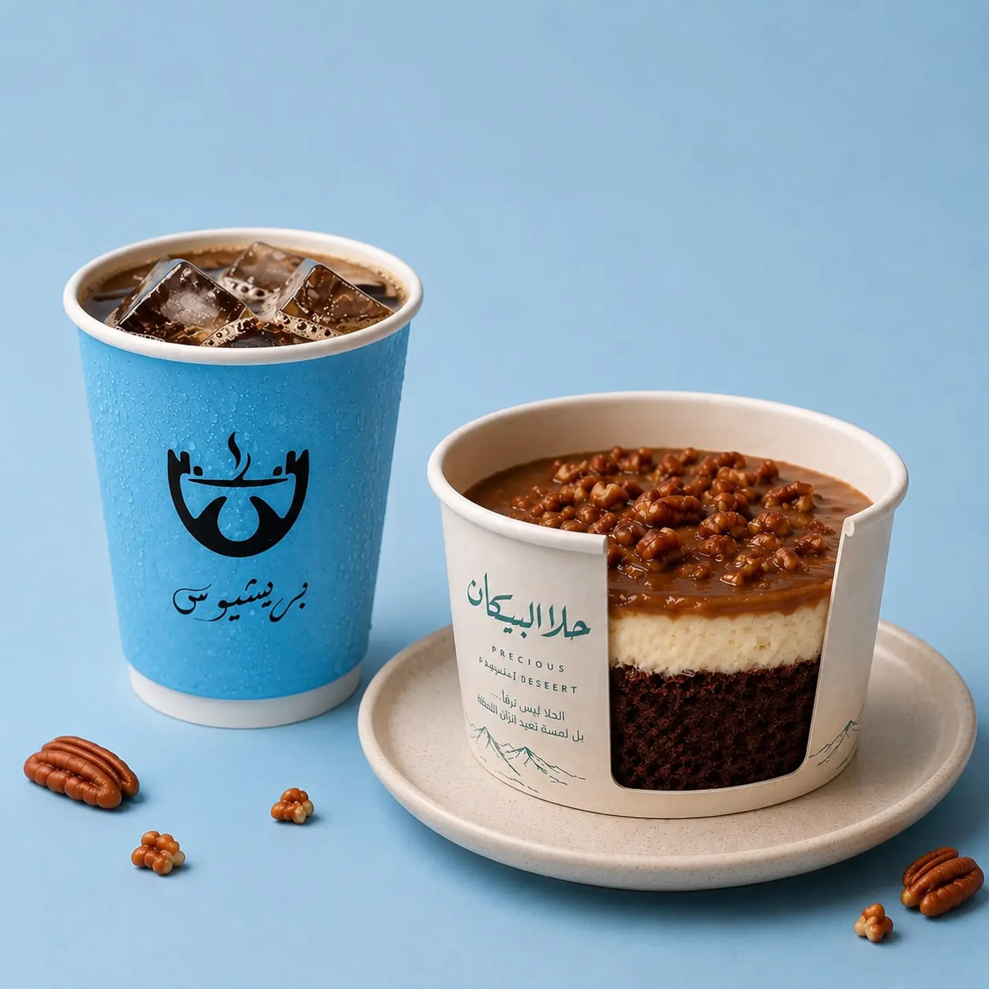 Pecan Dessert With The Coffee Of The Day