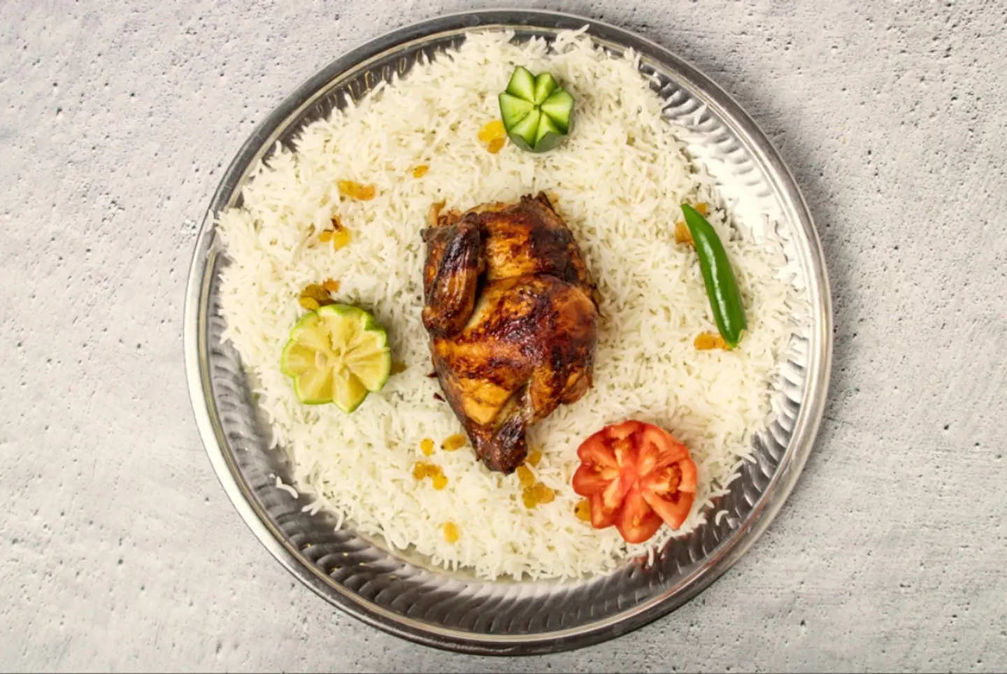 ‏Half Grilled Chicken With Rice