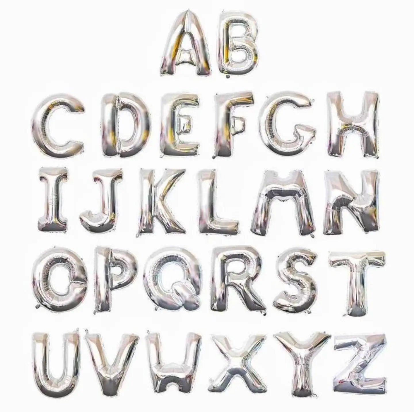 بالون هيليوم احرف ( فضي )