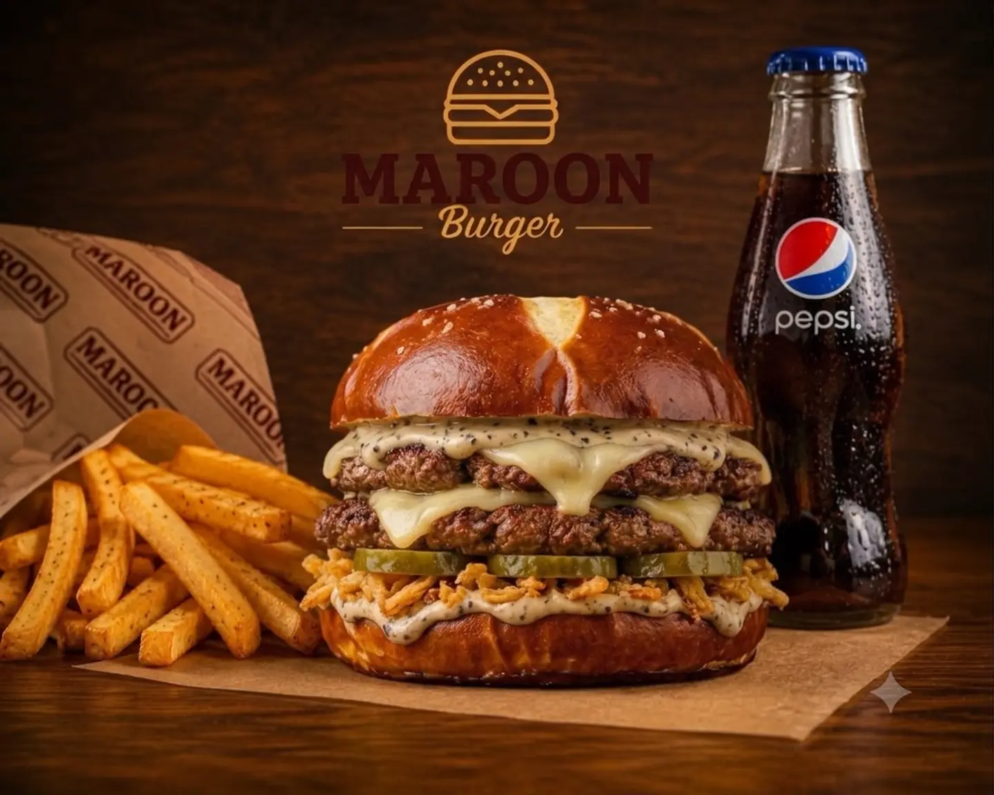 Truffle Pretzel Burger Meal