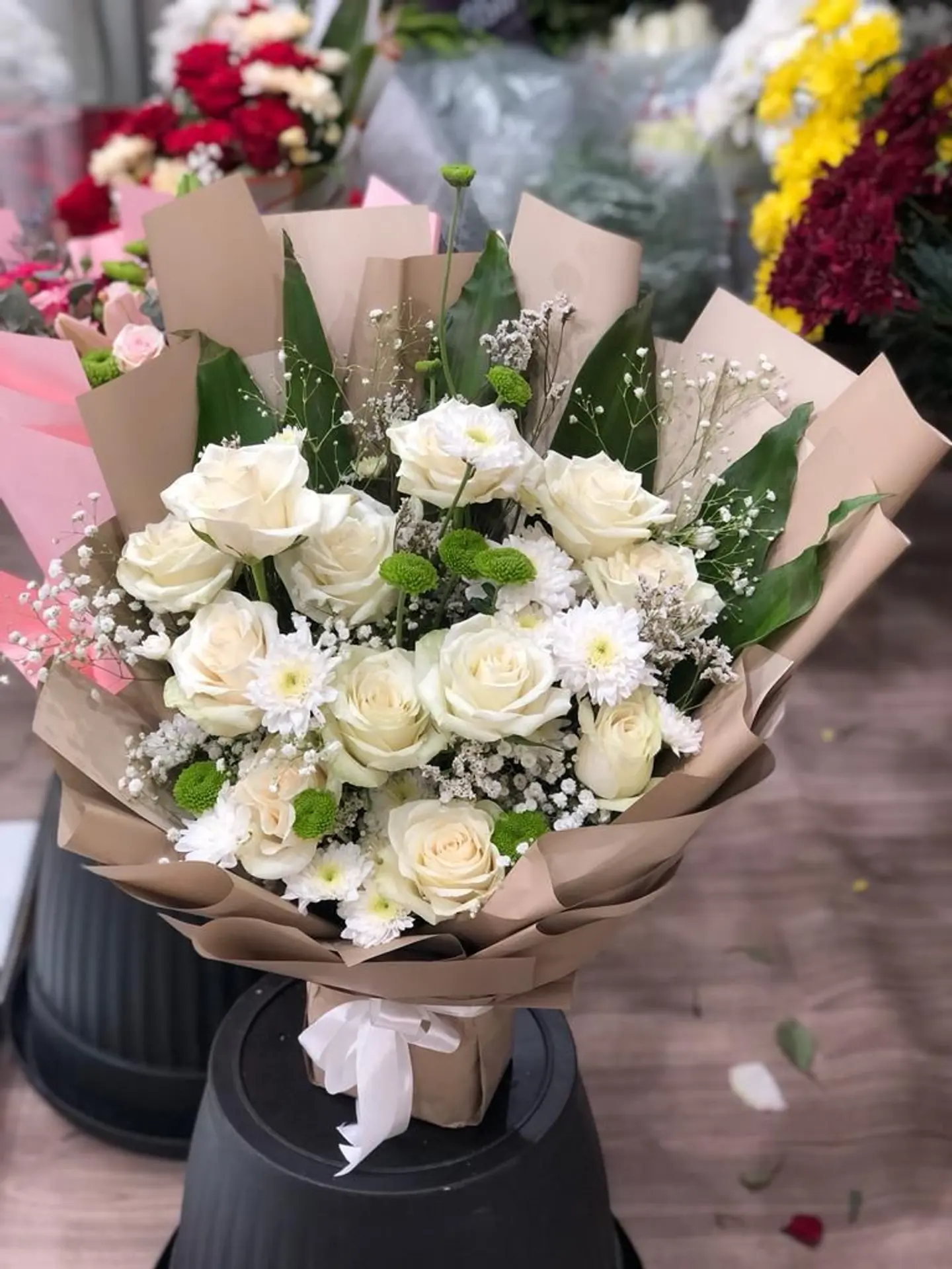 باقة ورد ابيض