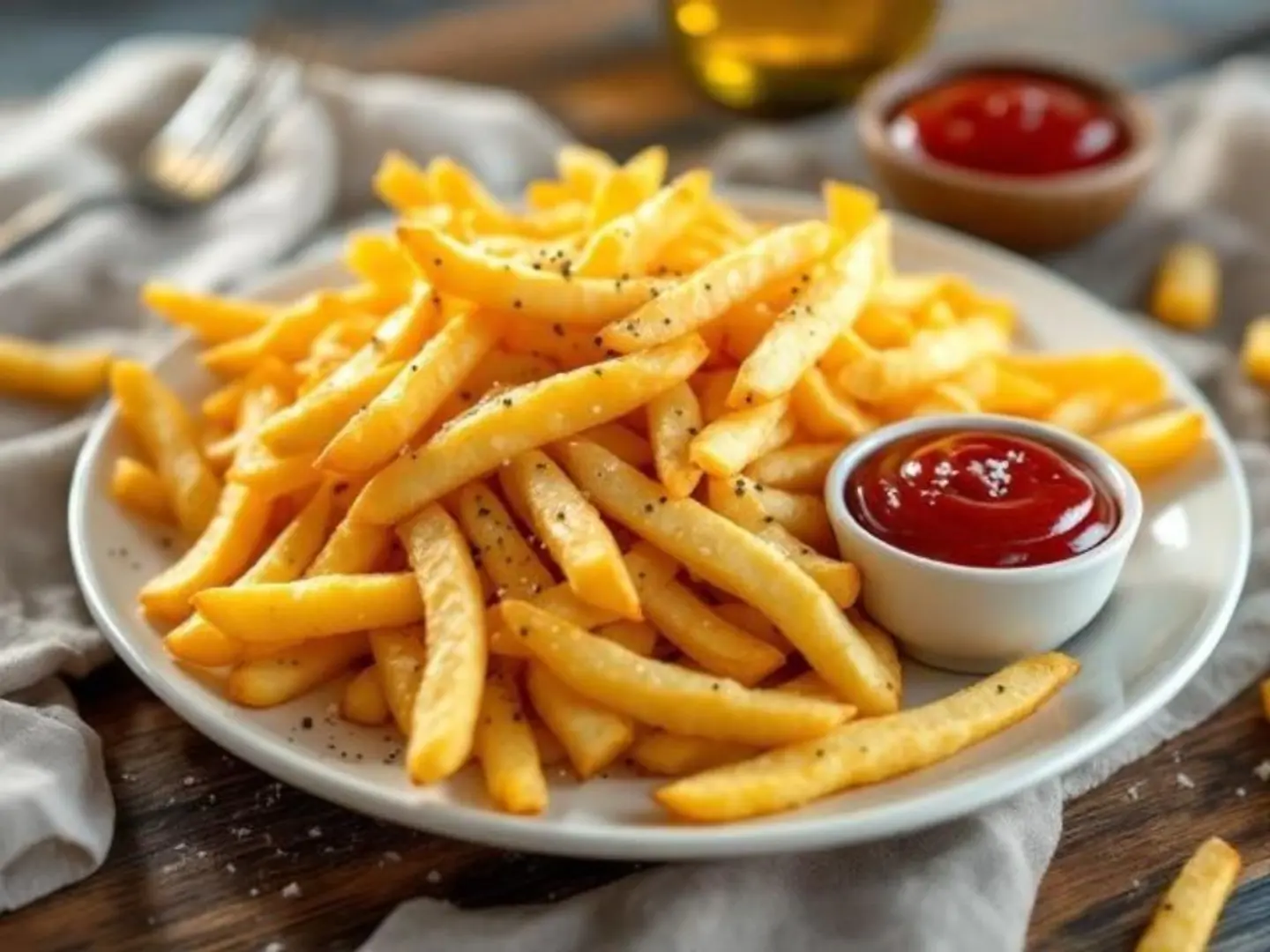 بطاطس مقلية كاتشب