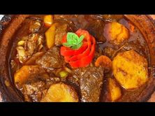 طاجن بطاطس لحمة