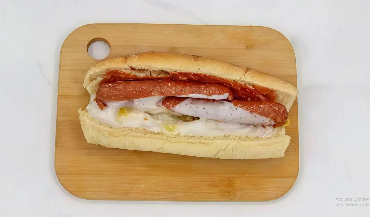 Samoli Sausage And Cheese Sandwich