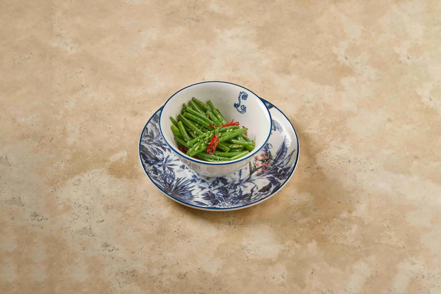 Green Beans, Pickled Garlic, Chili Peppers