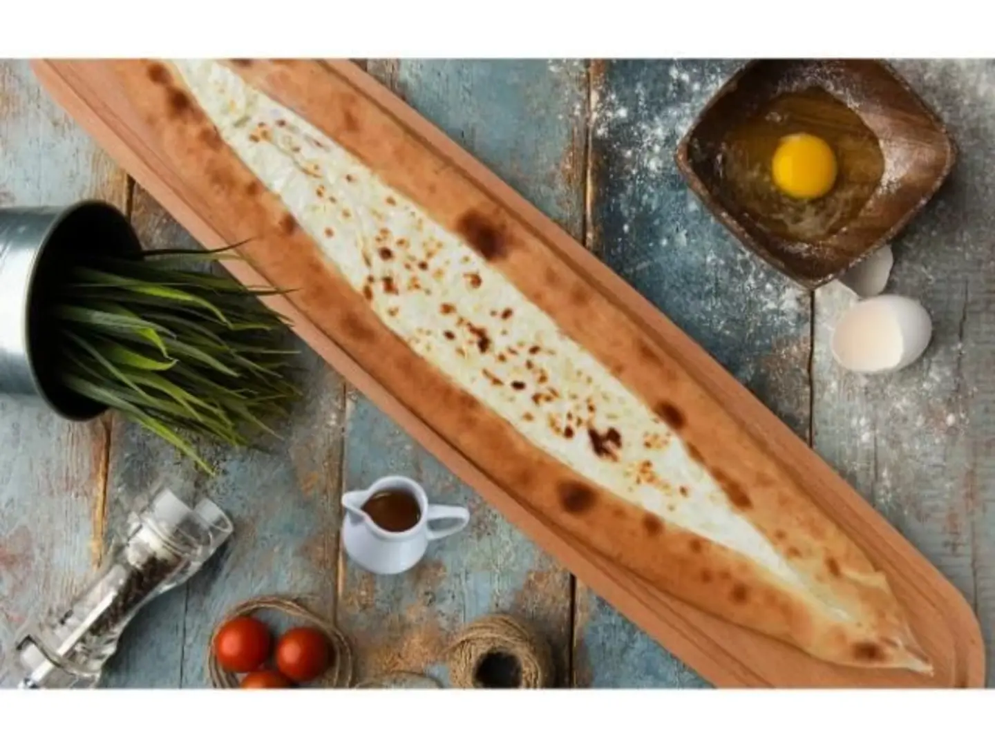 Labneh Pide With Cheese And Honey