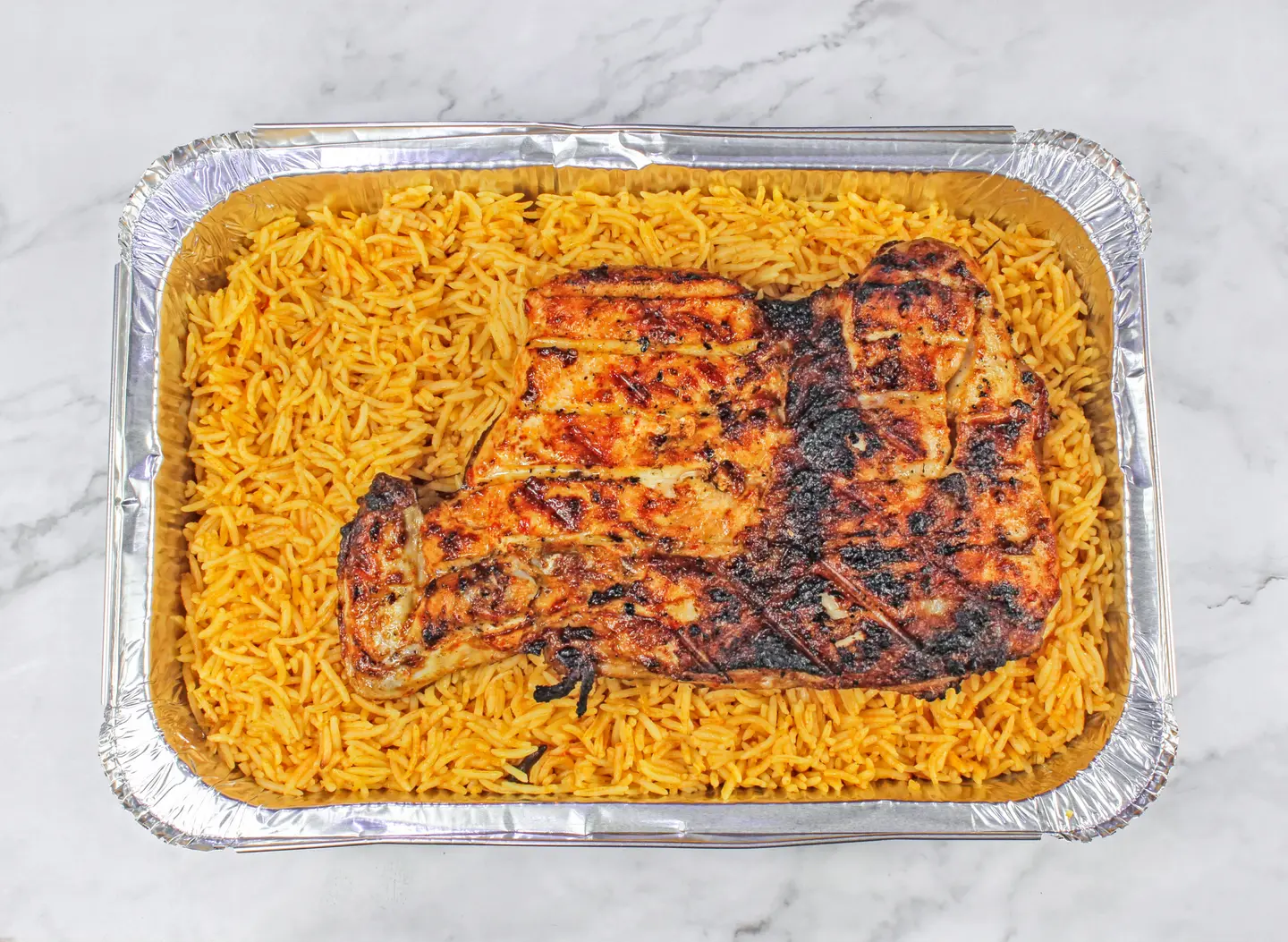 Half Chicken Regular Charcoal With Red Rice