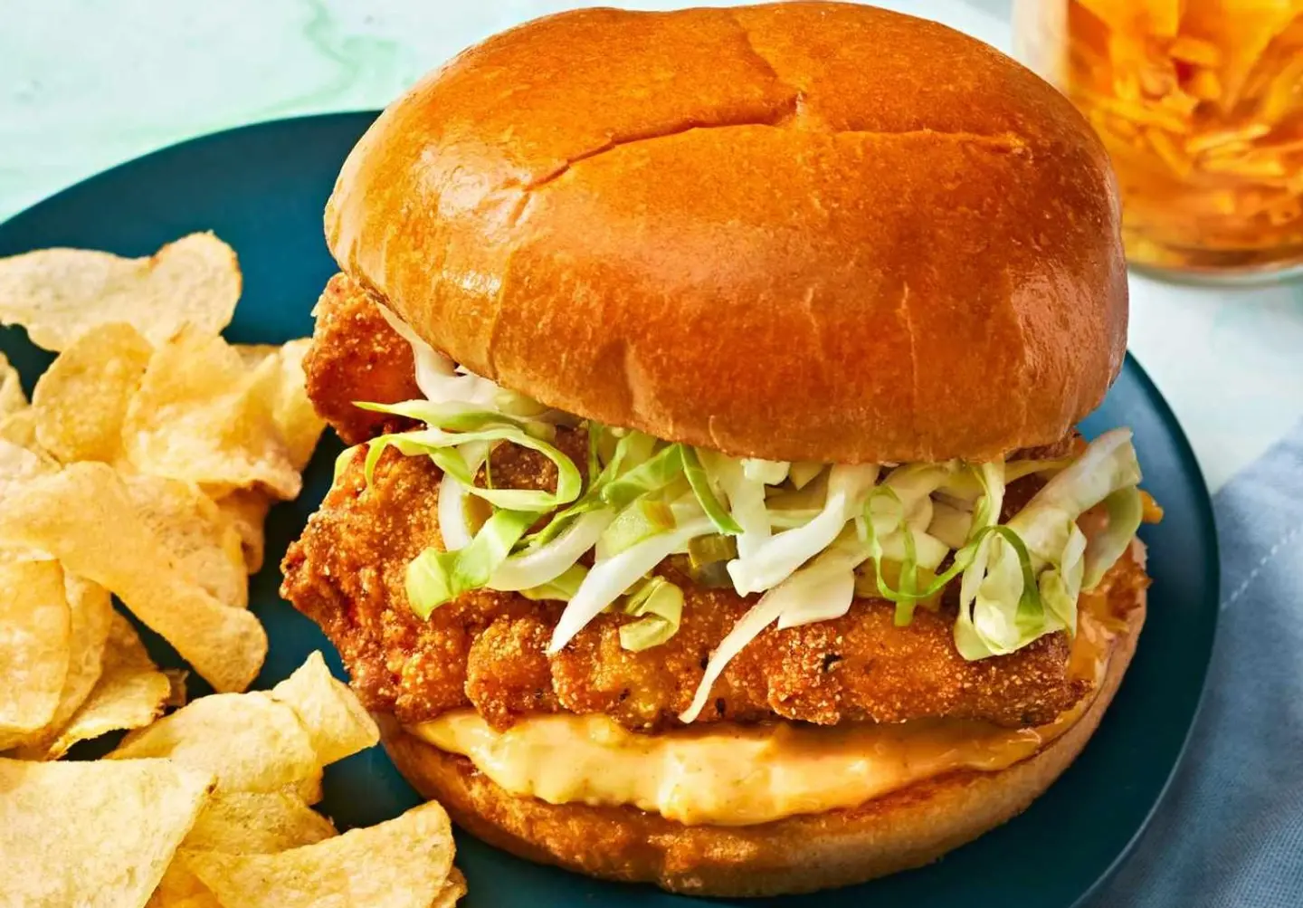 Fried Fillet Sandwich With French Fries