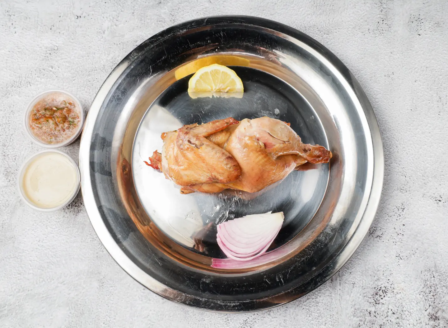نصف دجاجة حنيذ بدون أرز