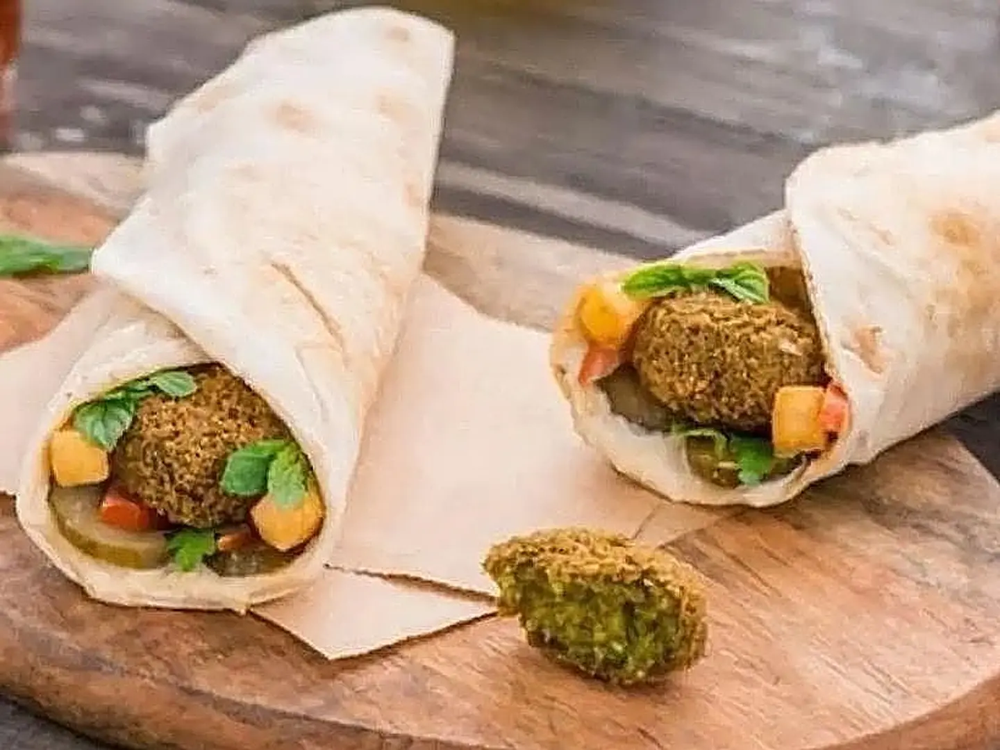 Mixed Falafel Sandwich In Lebanese Bread