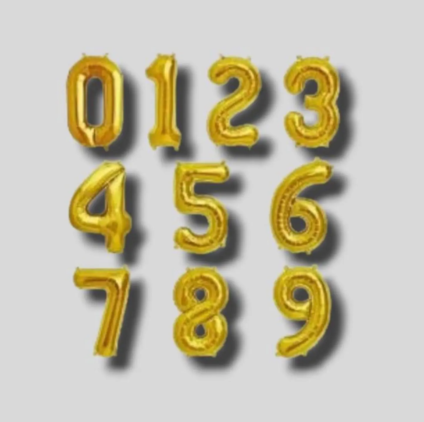 Gold Helium Number Balloon