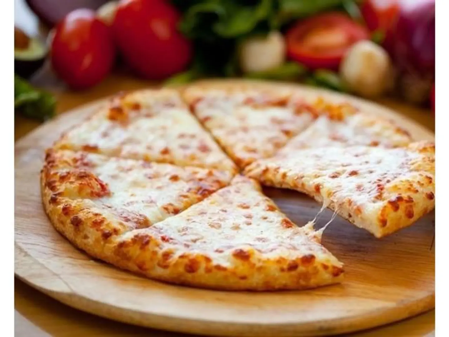 بيتزا وسط بالجبن