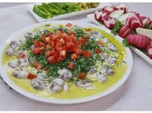 فول حب باللبن وزيت الزيتون