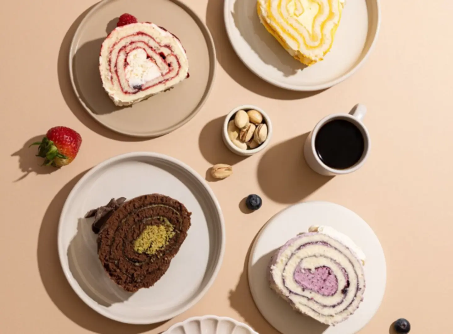 Rose Berry Belgian Chocolate Roll Cake - 1 Slice