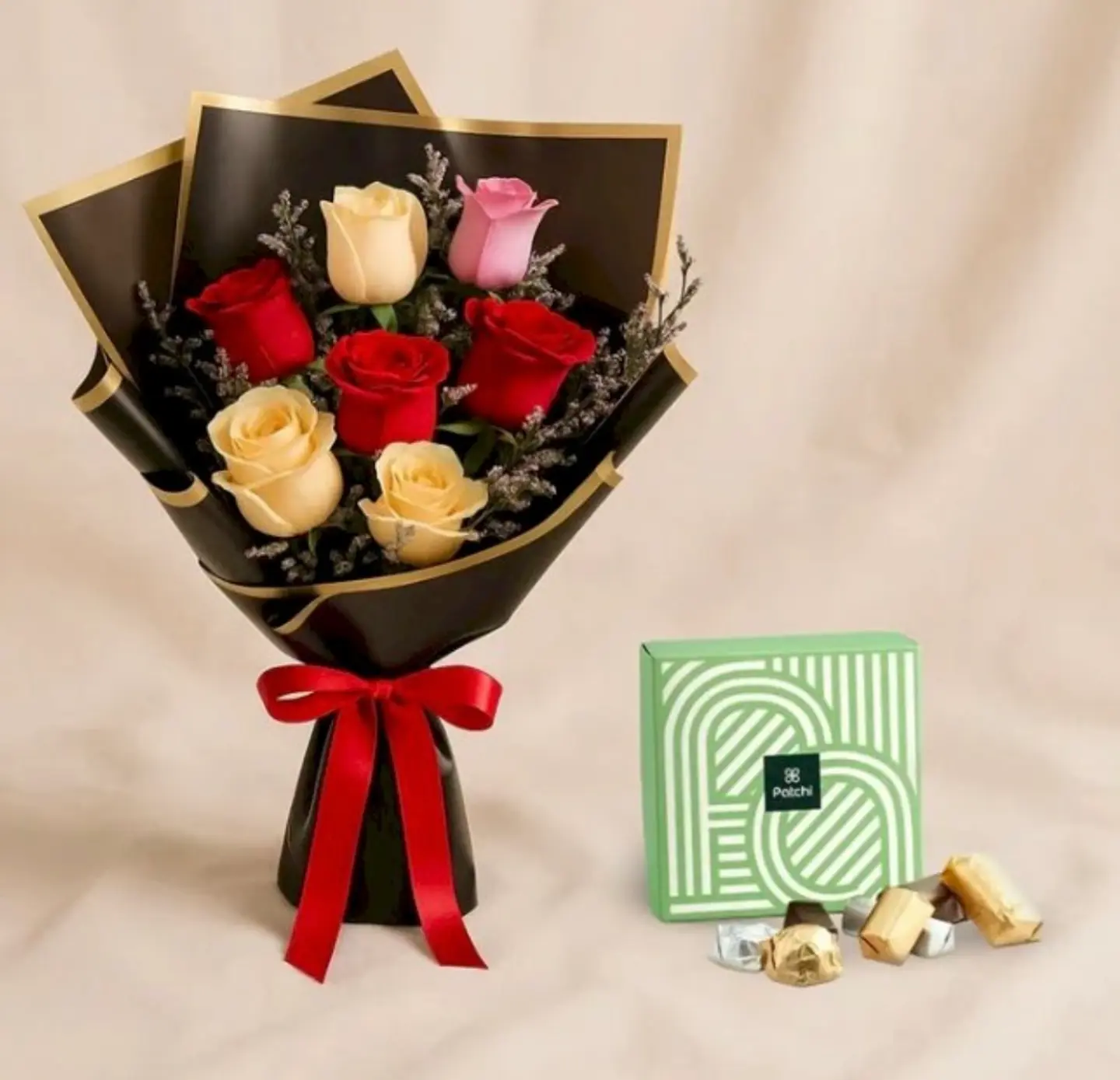 Flower Arrangement With Patchi Chocolate 6