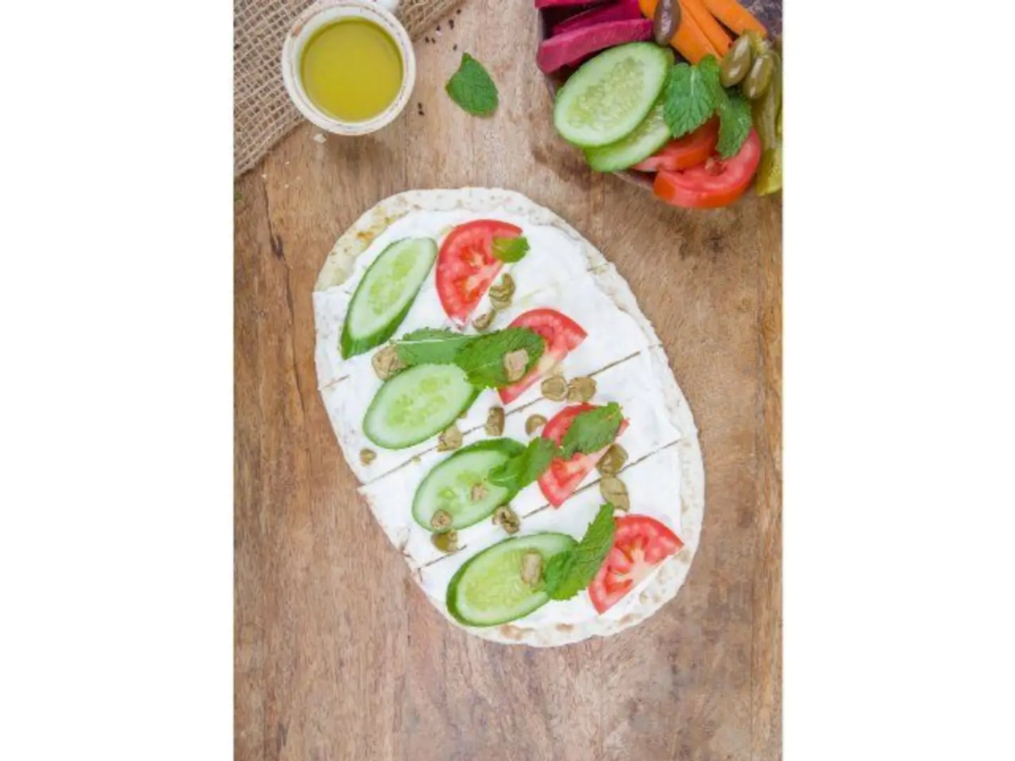 لبنة مع خضار