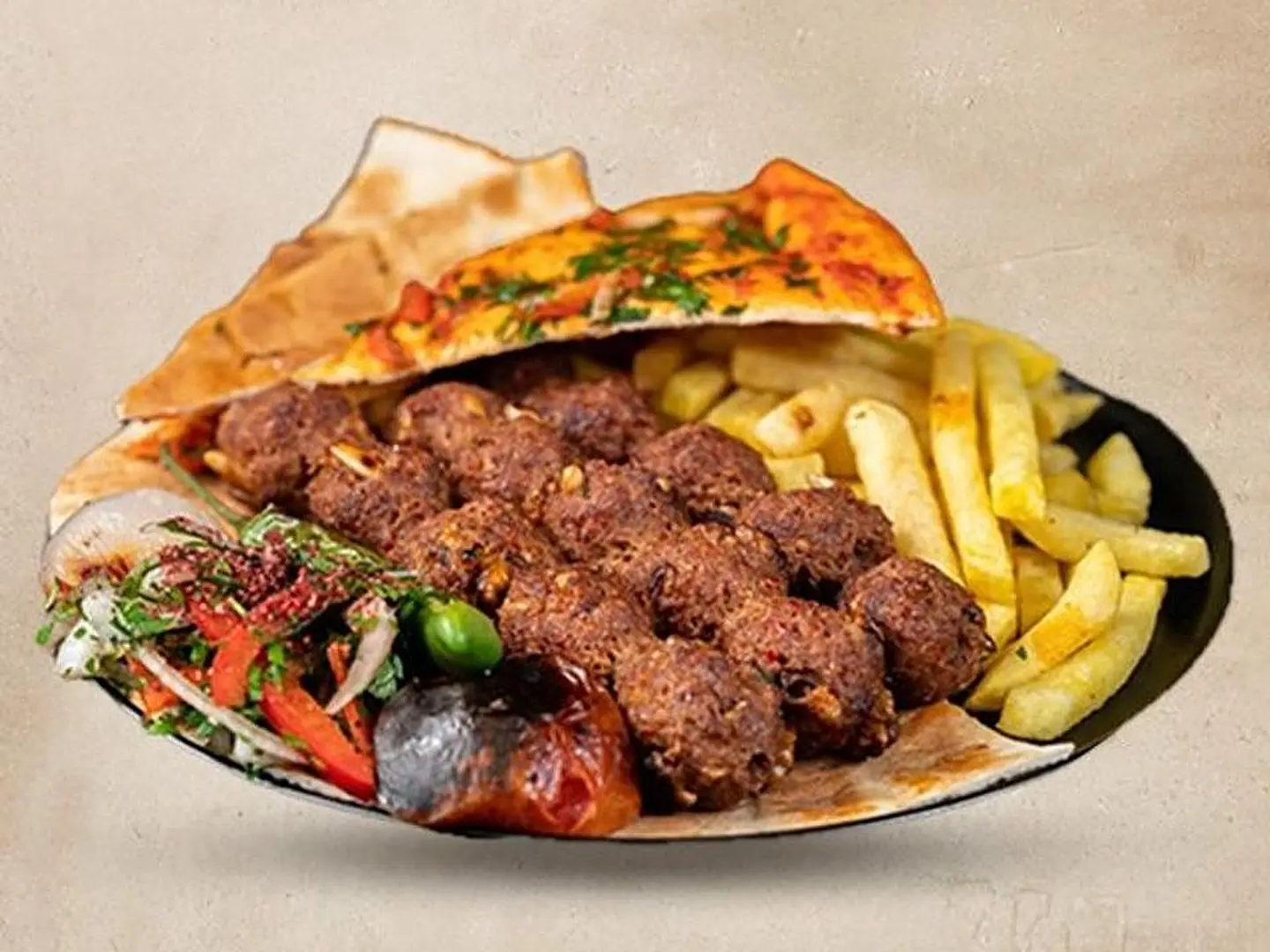 Halabi Kebab Meal, 3 Skewers