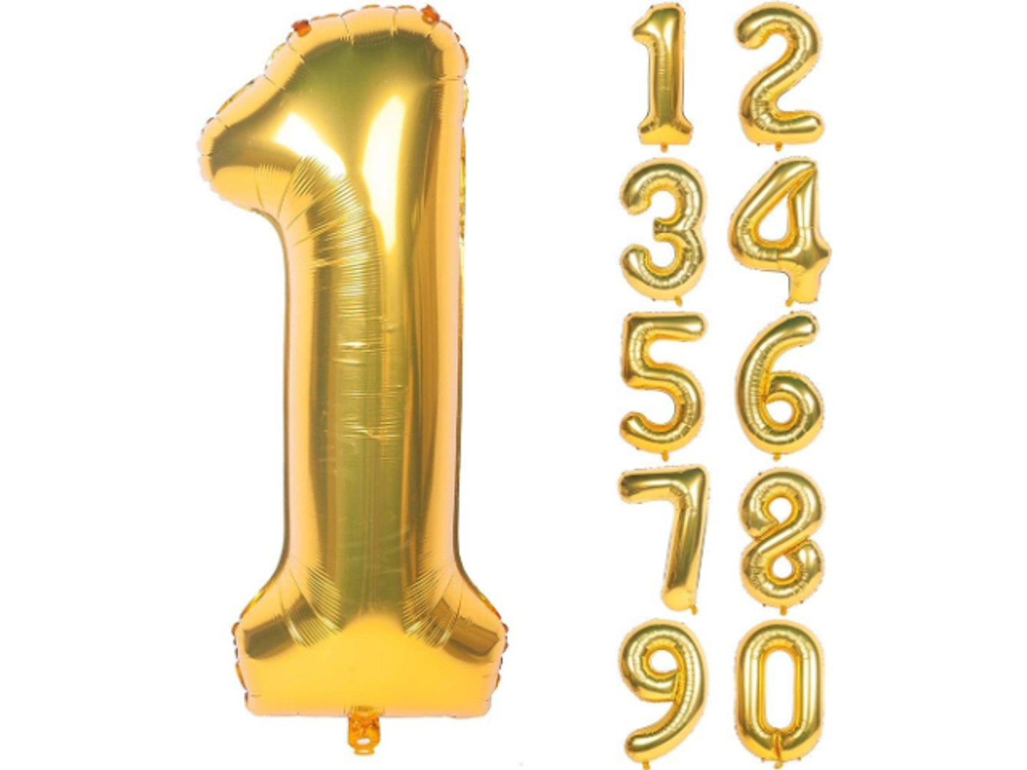 Gold Number Balloon