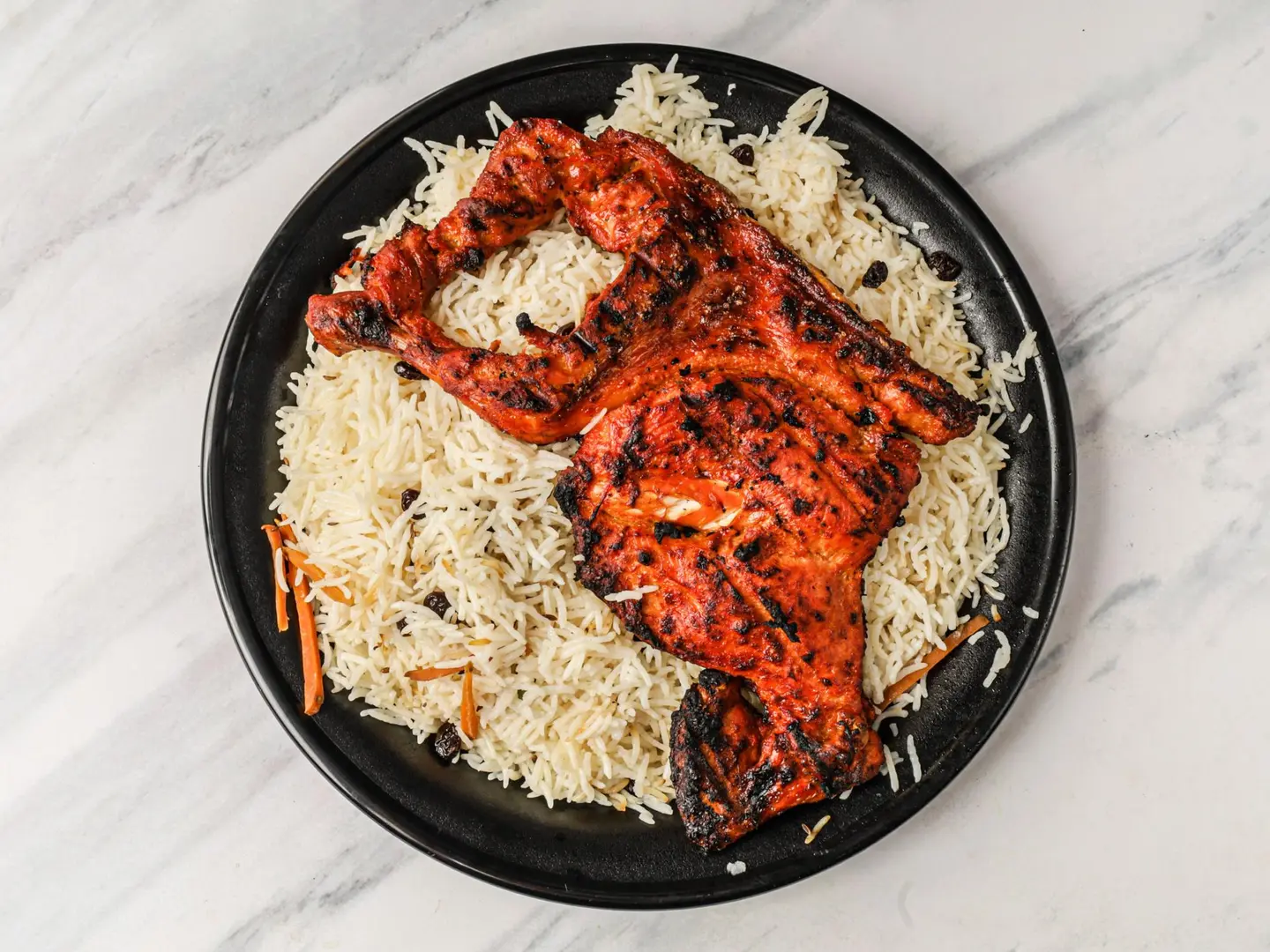 Whole Charcoal Chicken With Rice