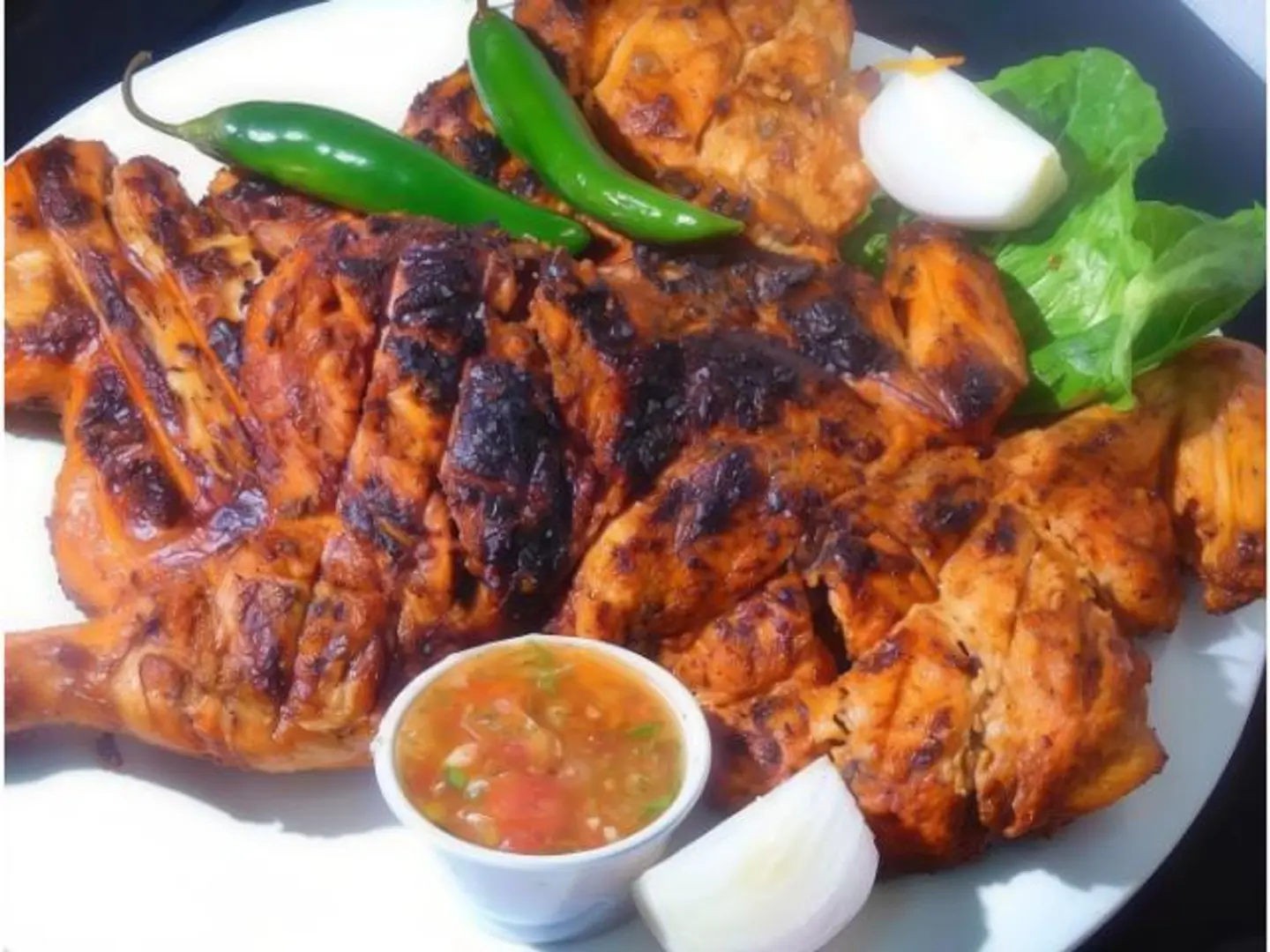 صحن دجاج على الفحم