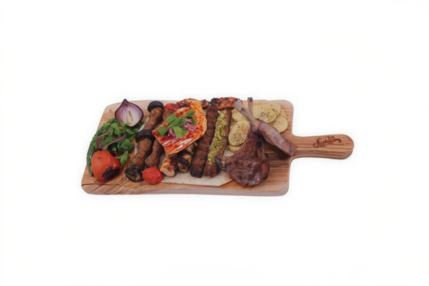 Olive Wood Tree Trunk Grill