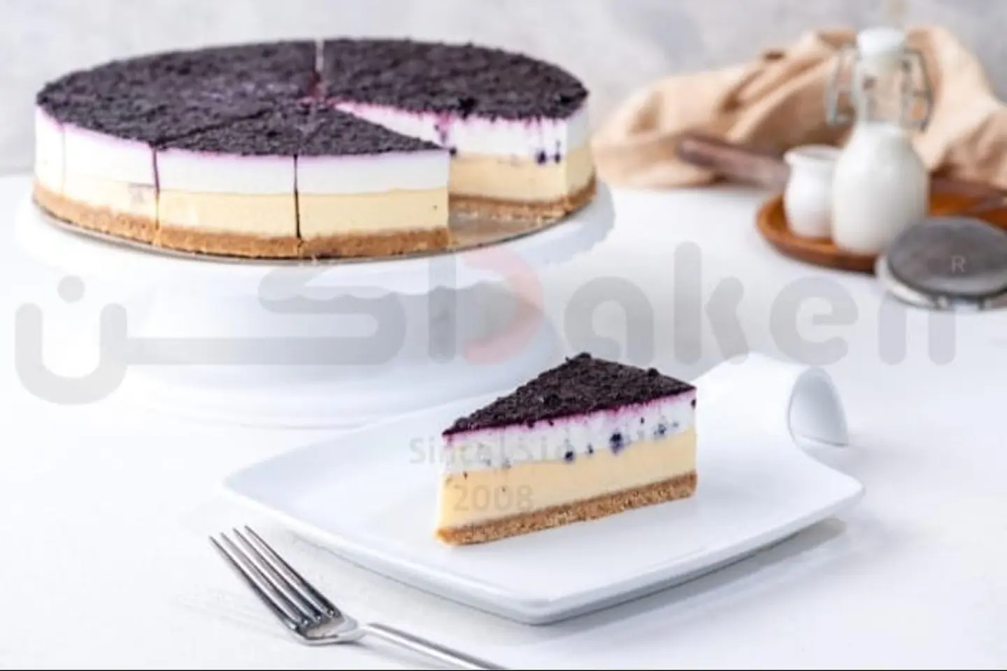 تشيز كيك توت ازرق