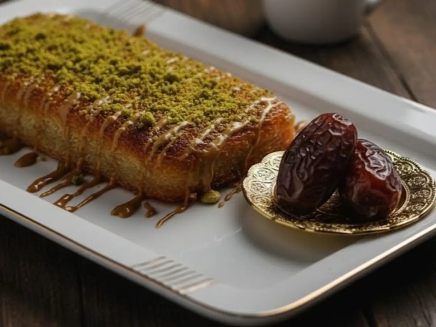 كنافة قشطة بالتمر - وسط