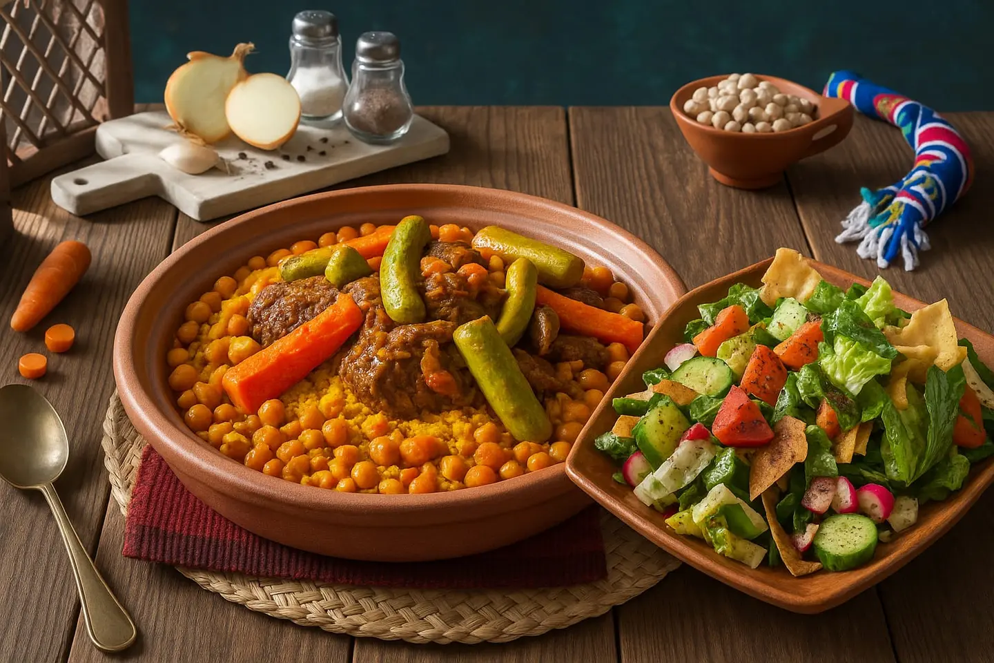 Lamb Couscous With Fattoush Salad