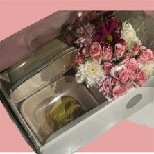 Kunafa Cheesecake Inside A Flower Box