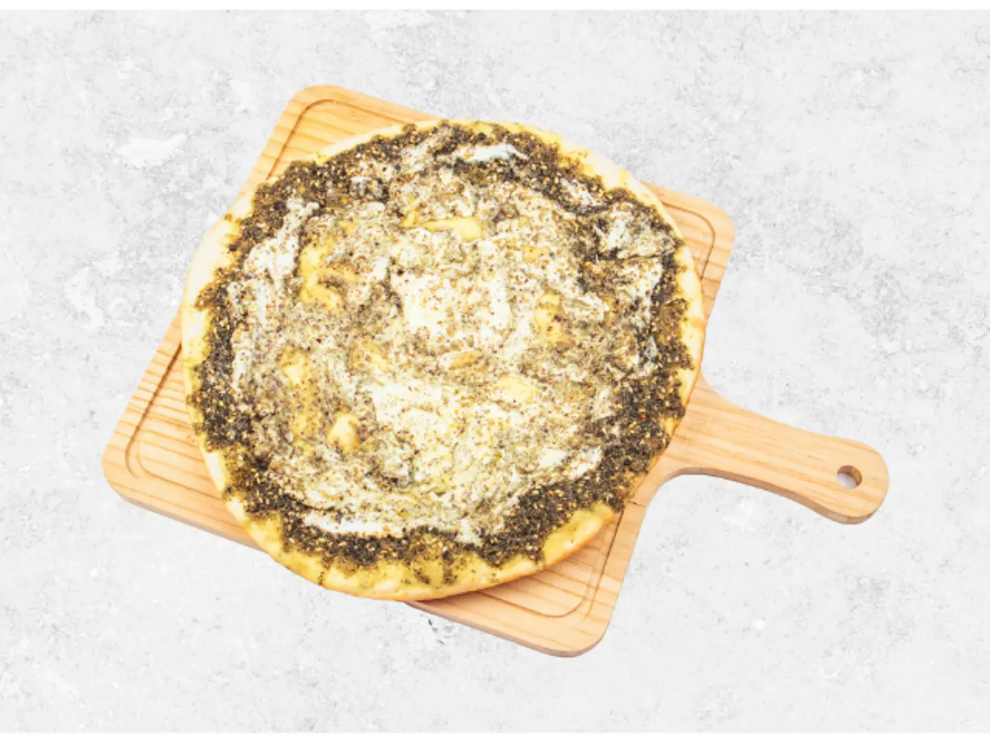 بيتزا لبنة وزعتر - وسط