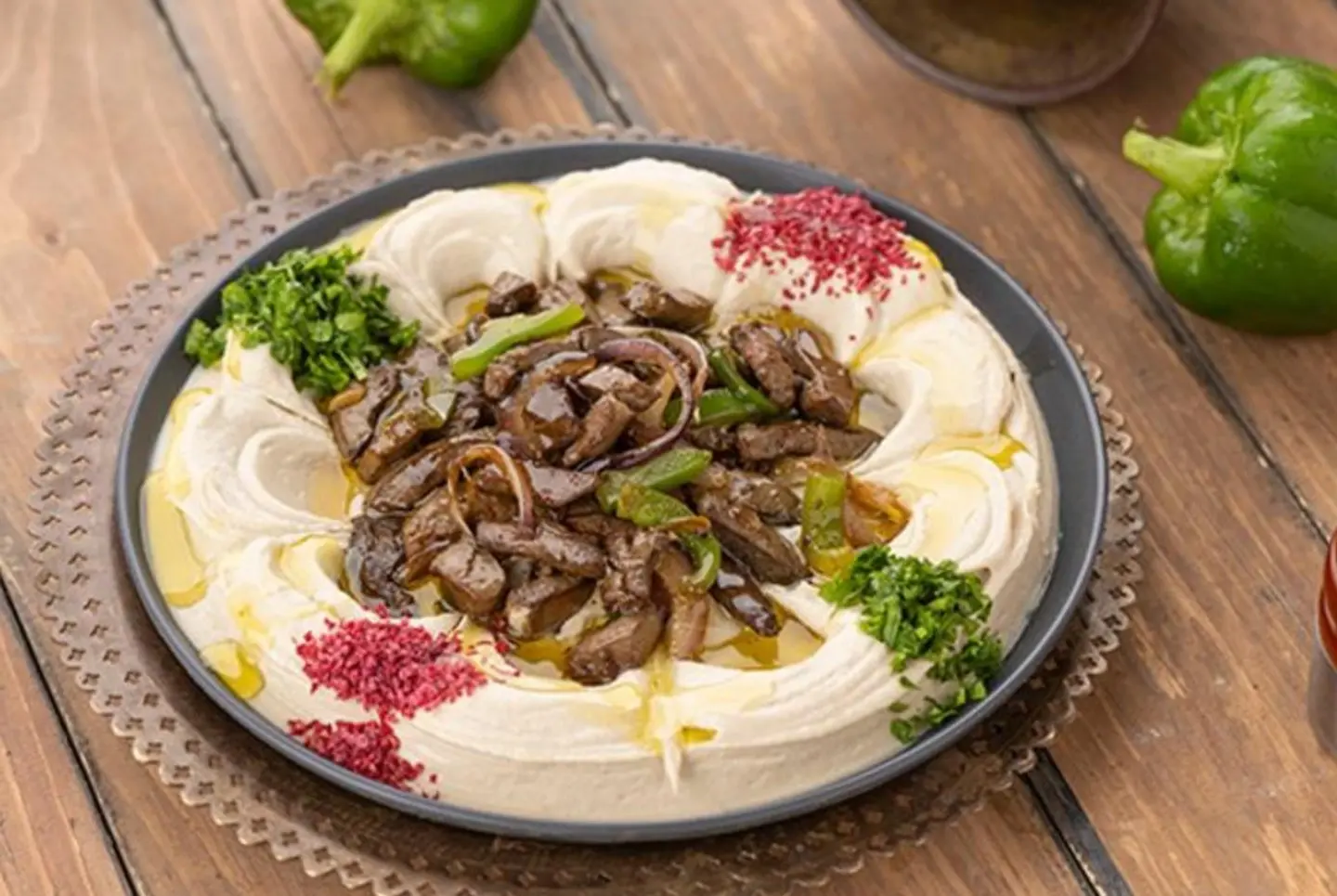 Beef Liver With Hummus