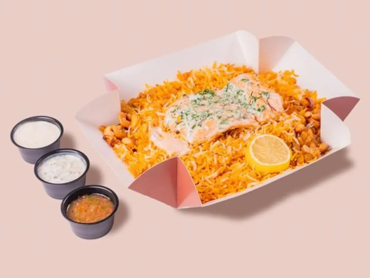 Kabuli Rice With Grilled Salmon