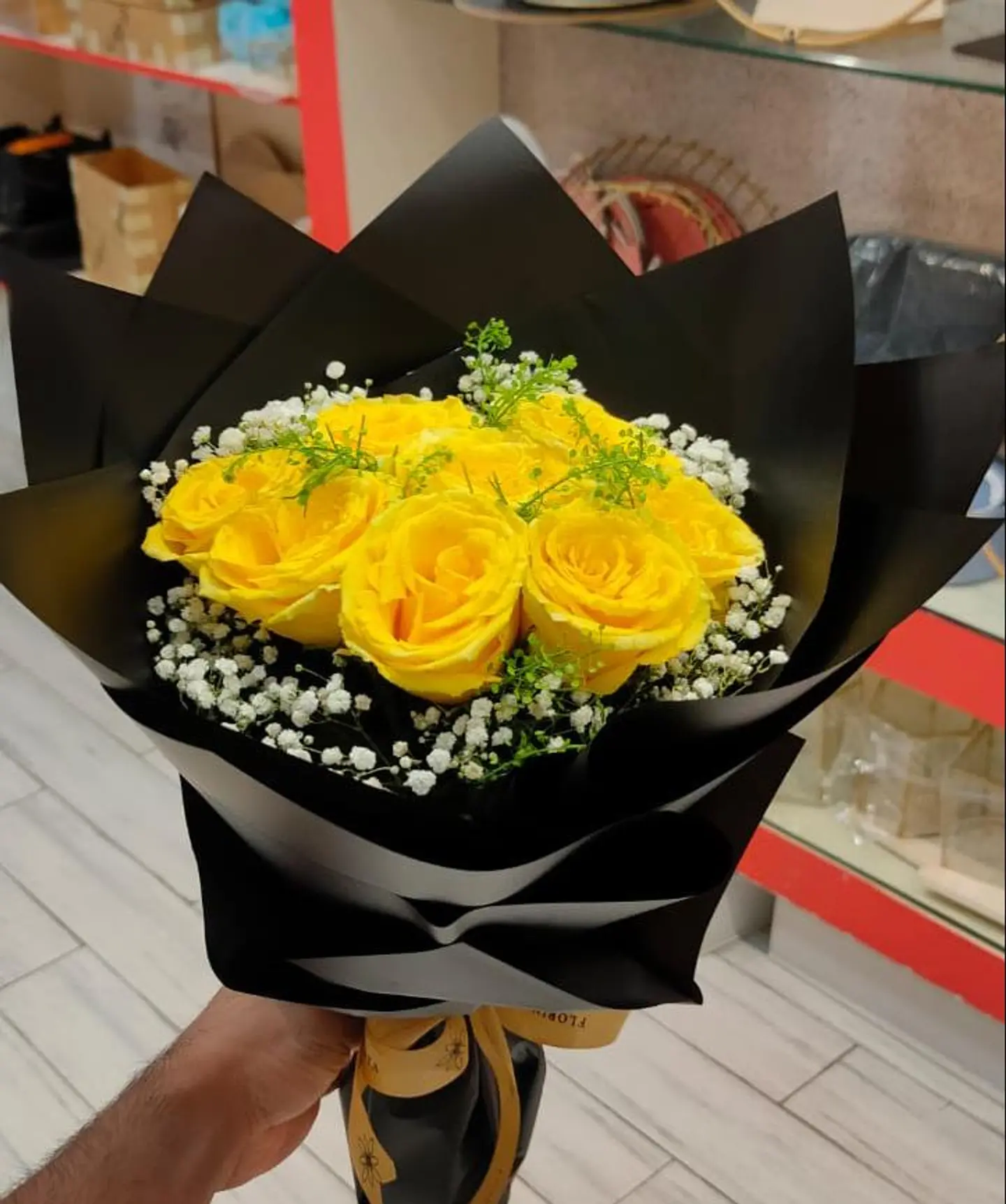 باقة روز أصفر