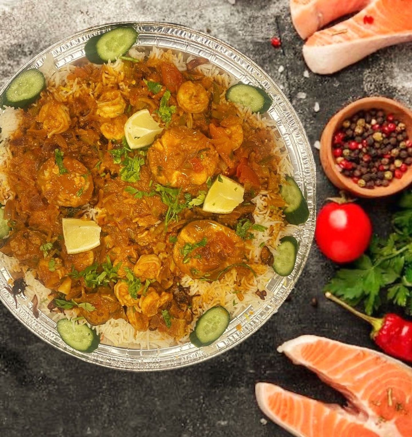 برياني كنعد مع الروبيان