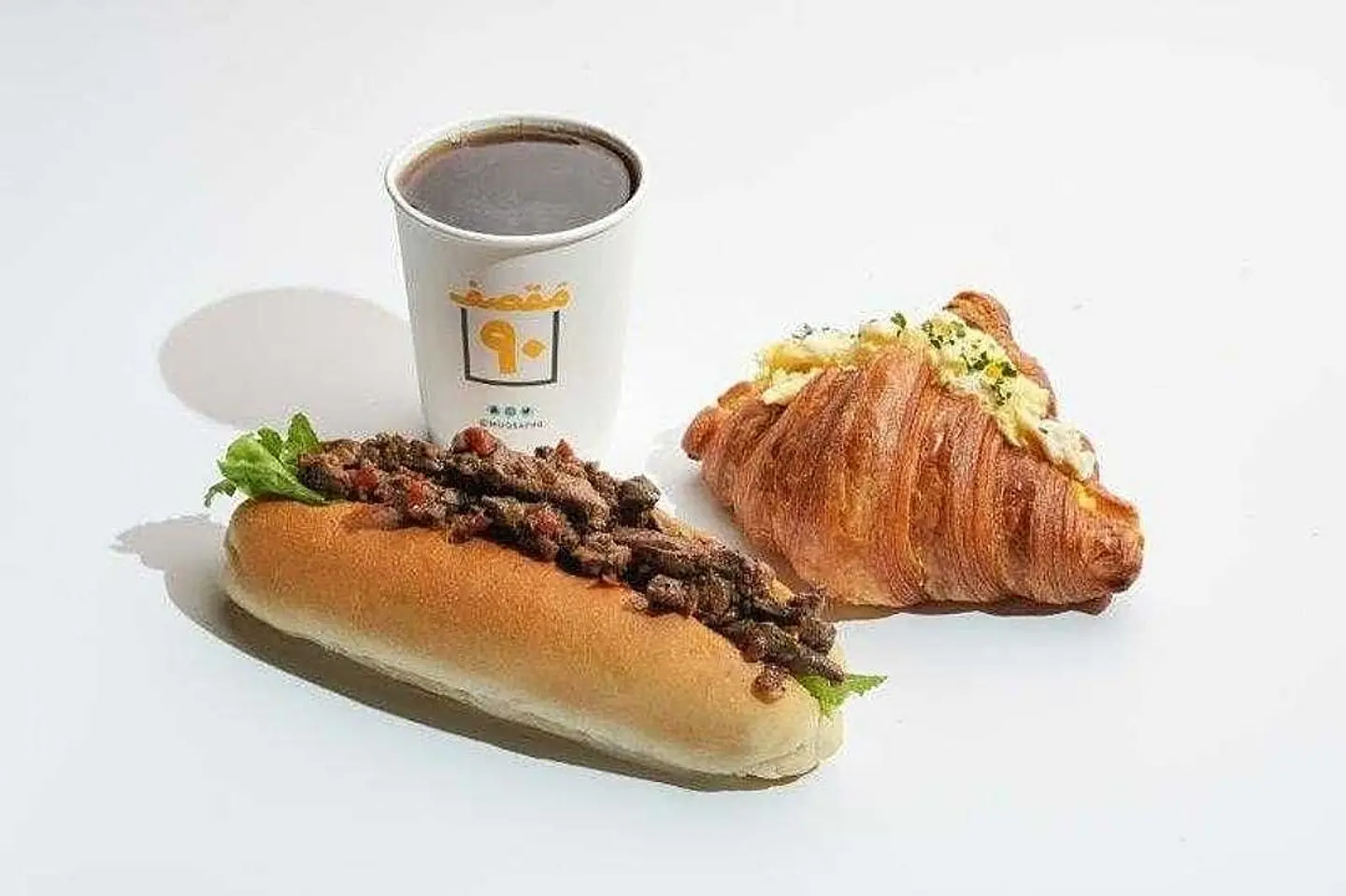 Smoked Lamb Liver + Egg Croissant + Hot Drink ( Karak, Tea)